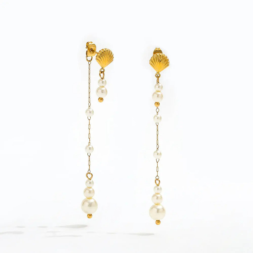 muun studios Elva Perle Øreringe - 18K Guldbelagt Earring 18K Gold Plated