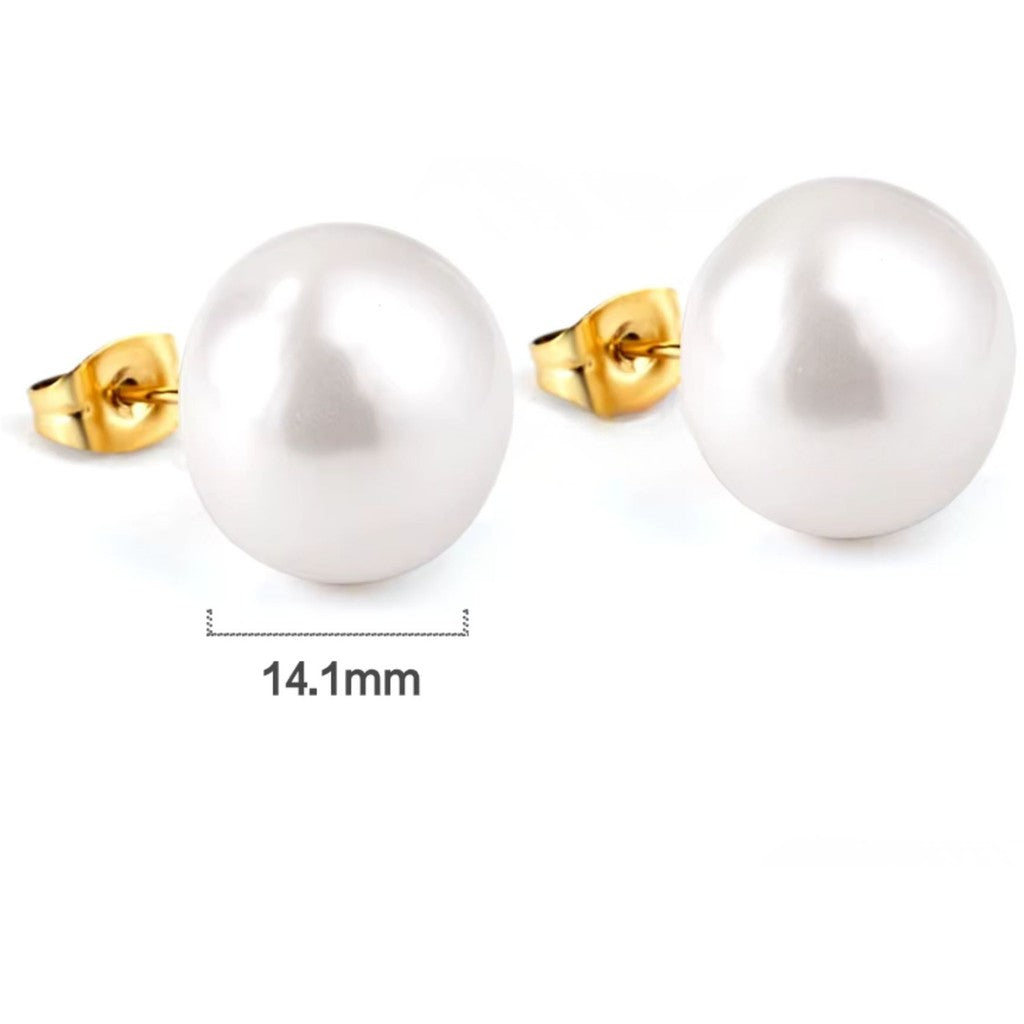 muun studios Lara Pearl Earrings - 18K Gold Plated Earring