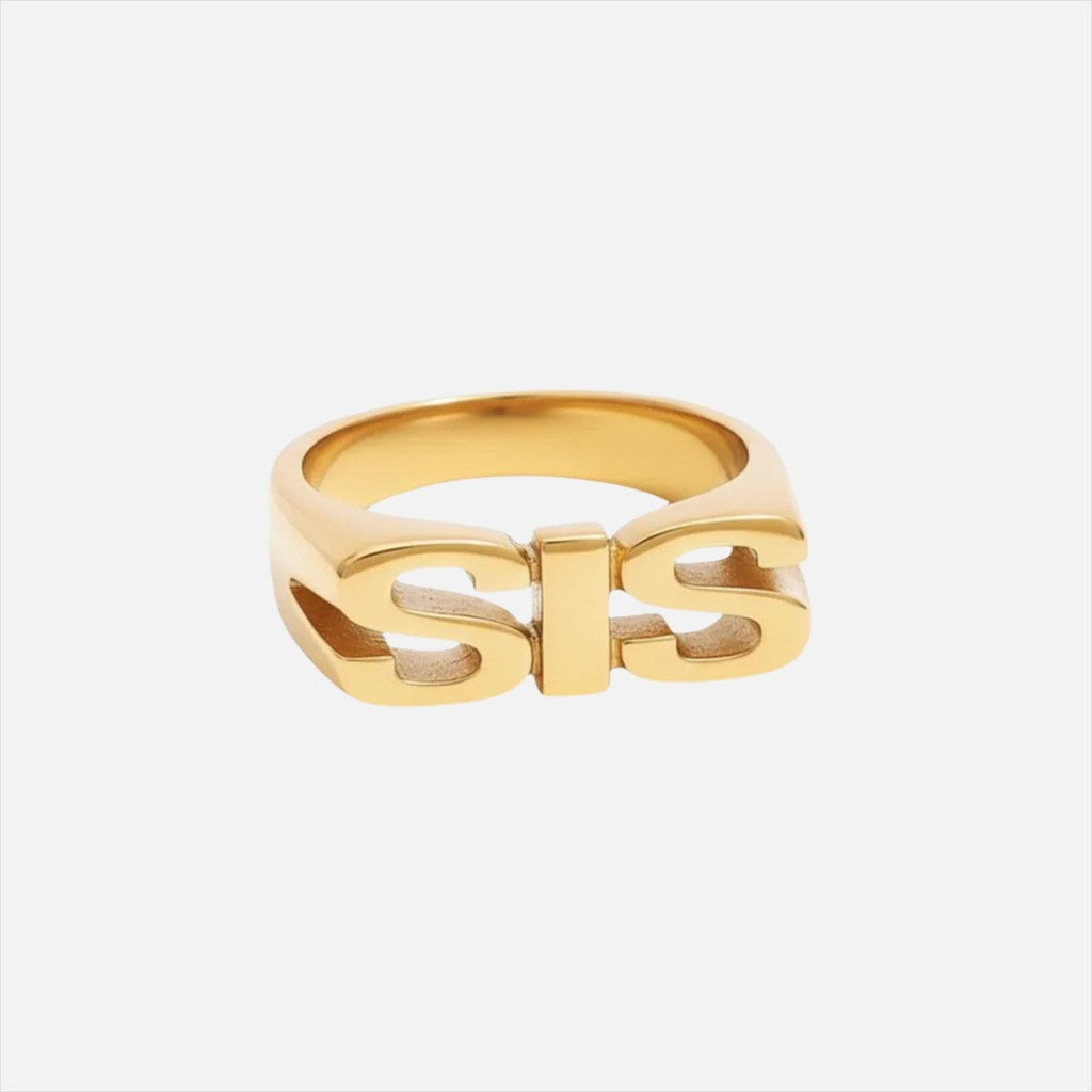 muun studios SIS Ring - 18K Guldbelagt Ring