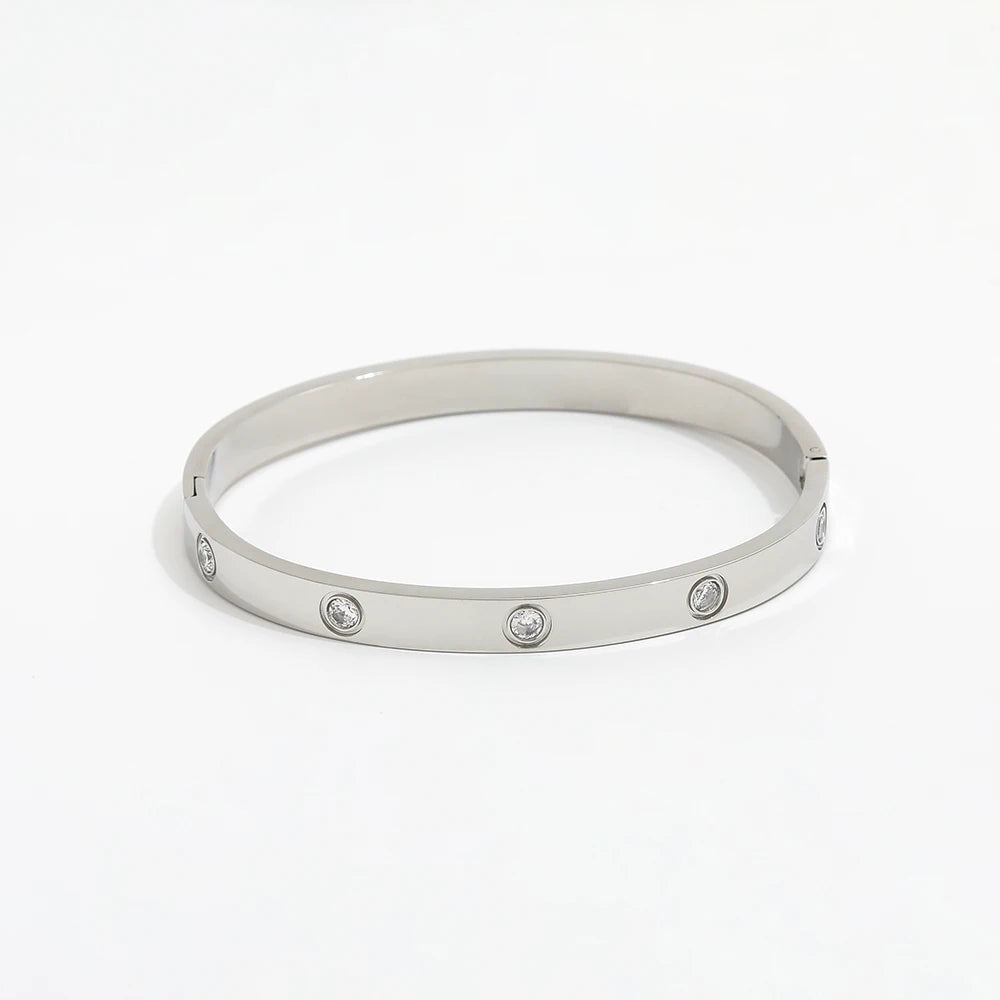 Zirkon Bangle 18K Guldbelagt