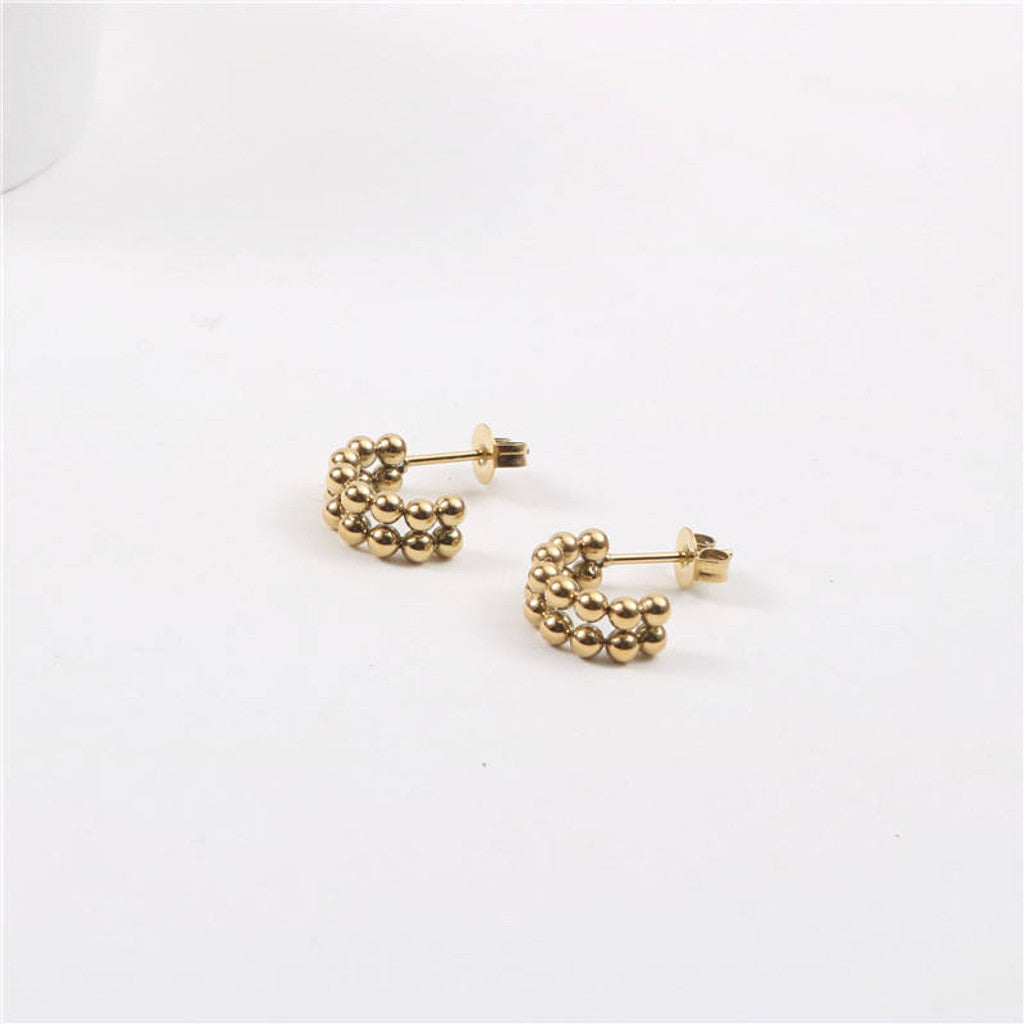 muun studios Bead Øreringe - Små - 18K Guldbelagt Earring 18K Gold Plated