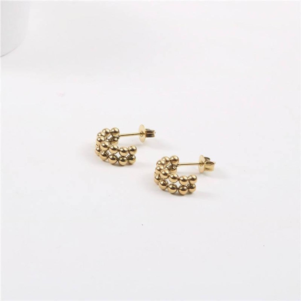 muun studios Bead Øreringe - Små - 18K Guldbelagt Earring 18K Gold Plated