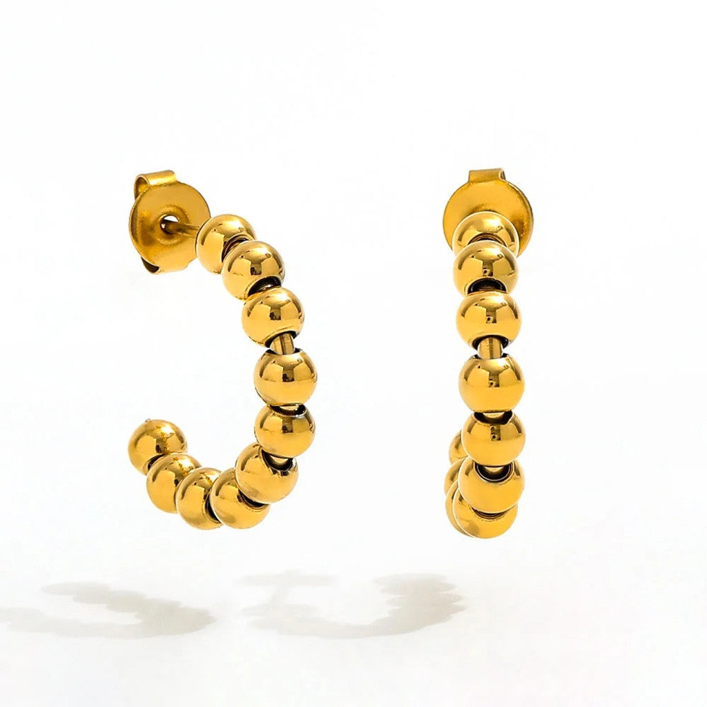 muun studios Bead Øreringe - Stor - 18K forgyldt Earring 18K Gold Plated