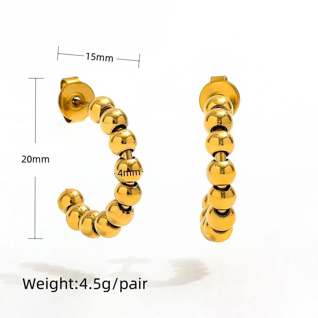 muun studios Bead Øreringe - Stor - 18K forgyldt Earring