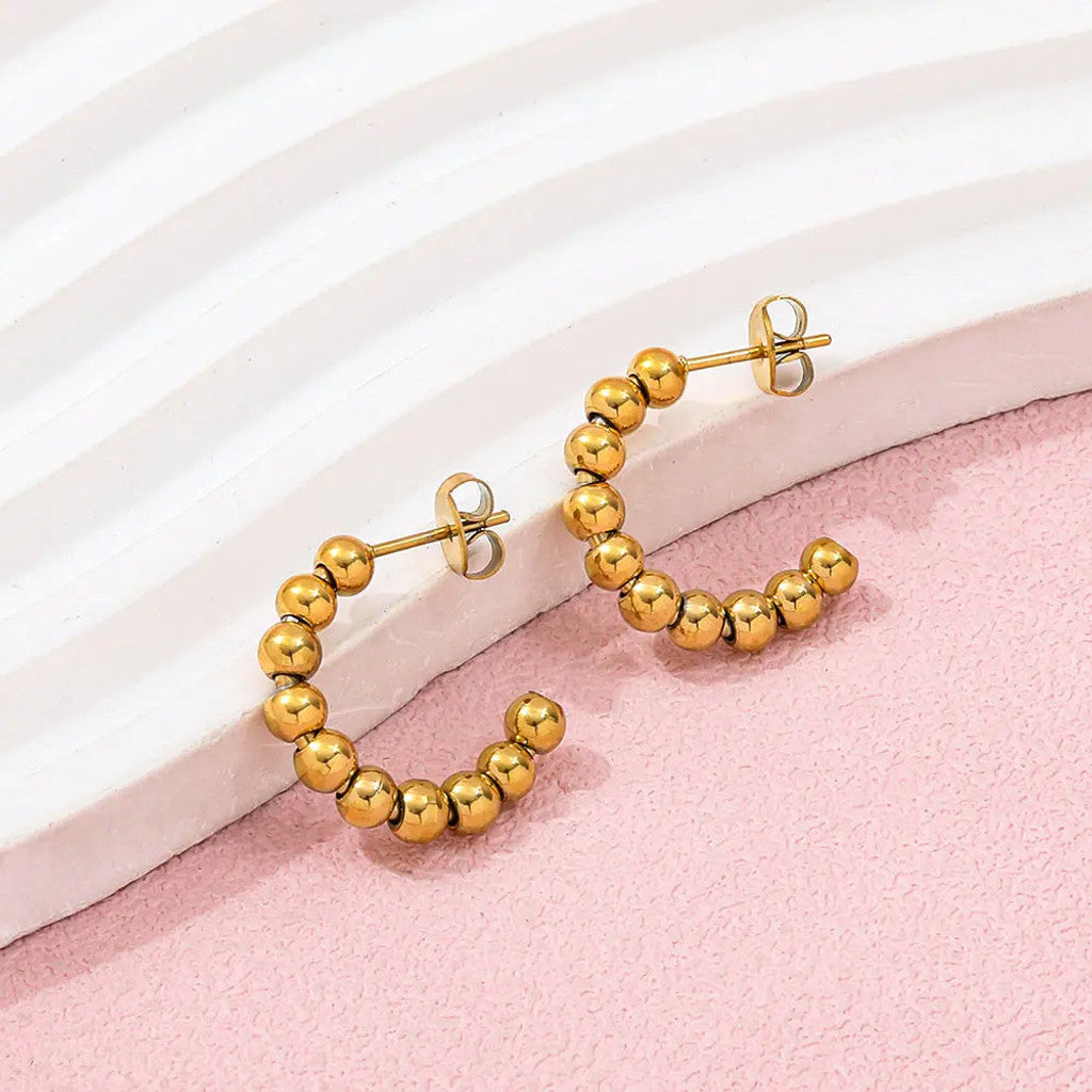 muun studios Bead Øreringe - Stor - 18K forgyldt Earring