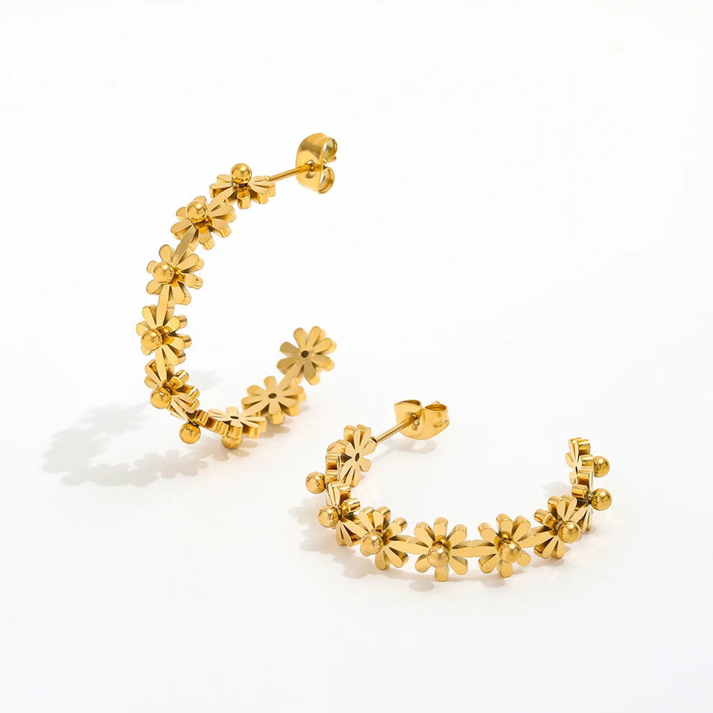 muun studios Burst Dot Blomster Øreringe - 18K Guldbelagt Earring 18K Gold Plated