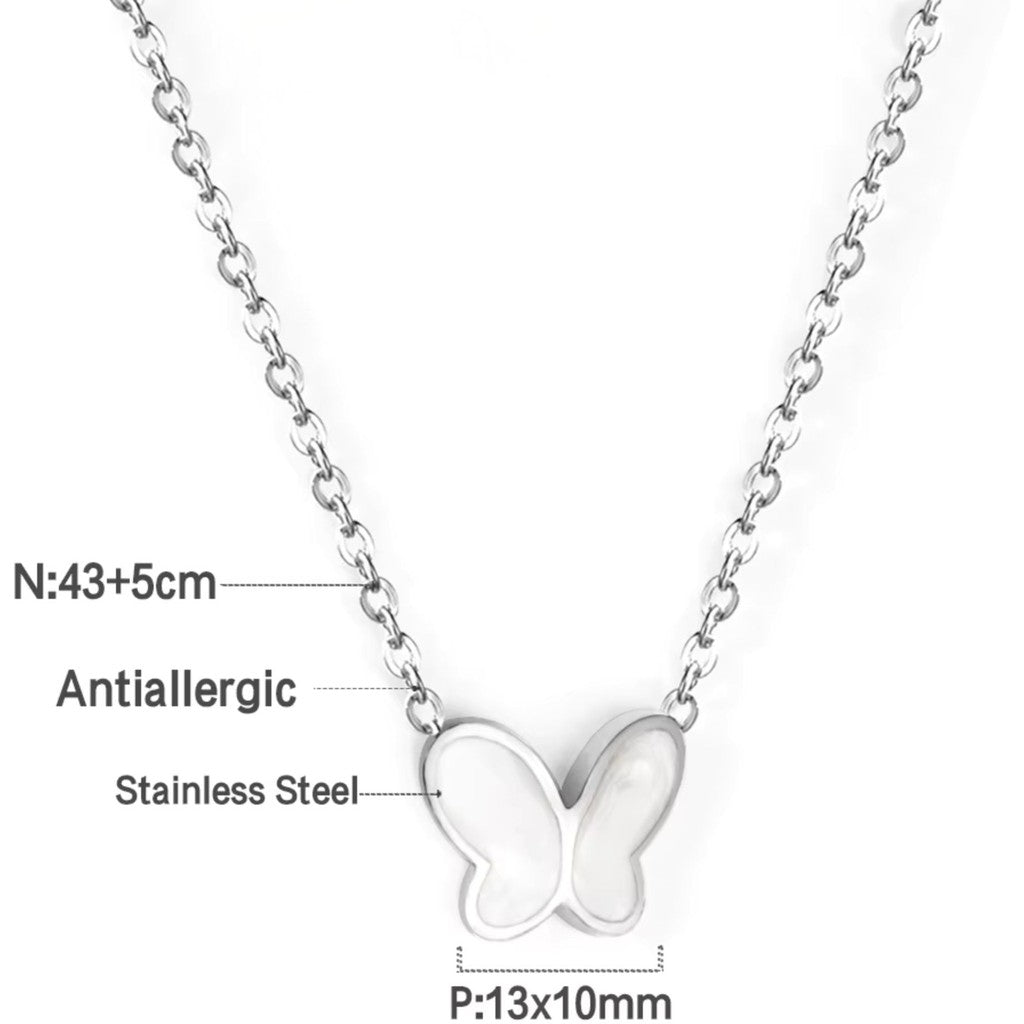 muun studios Butterfly Necklace - stainless steel 