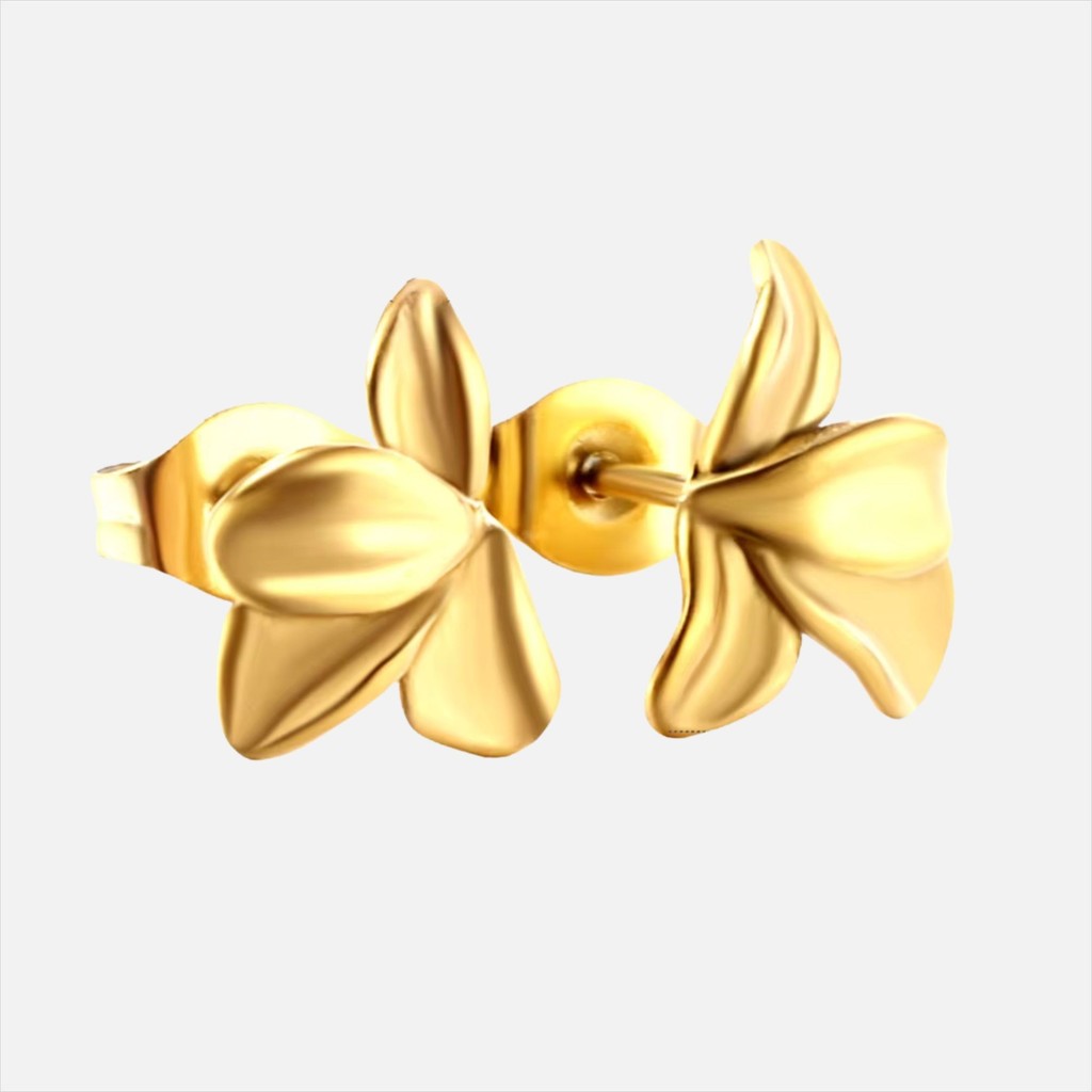 muun studios Celina flower stud earring - 18K gold-plated 