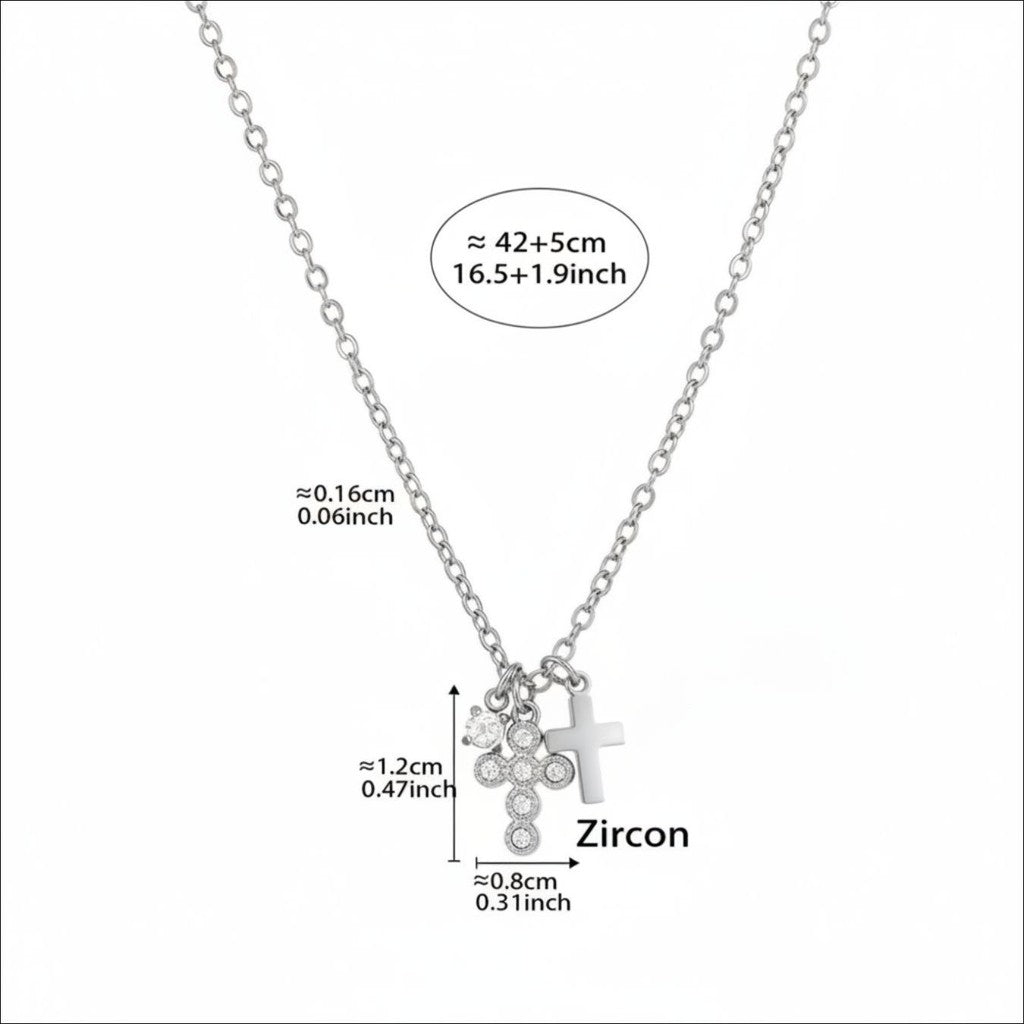 muun studios Elvira Cross Necklace – Stainless Steel Necklace