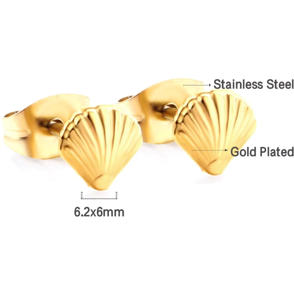 muun studios Eashell stud earring - 18K gold-plated 