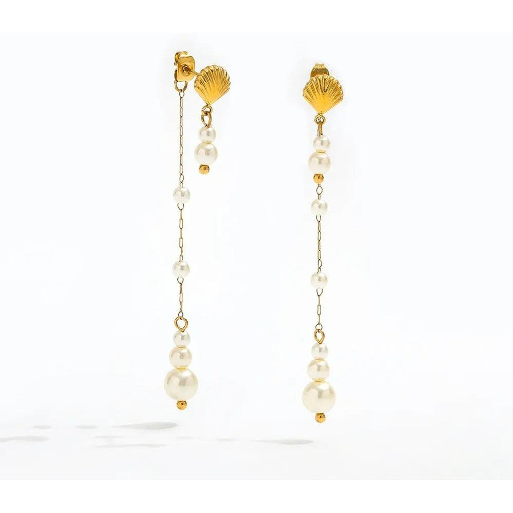 muun studios Elva Perle Øreringe - 18K Guldbelagt Earring 18K Gold Plated
