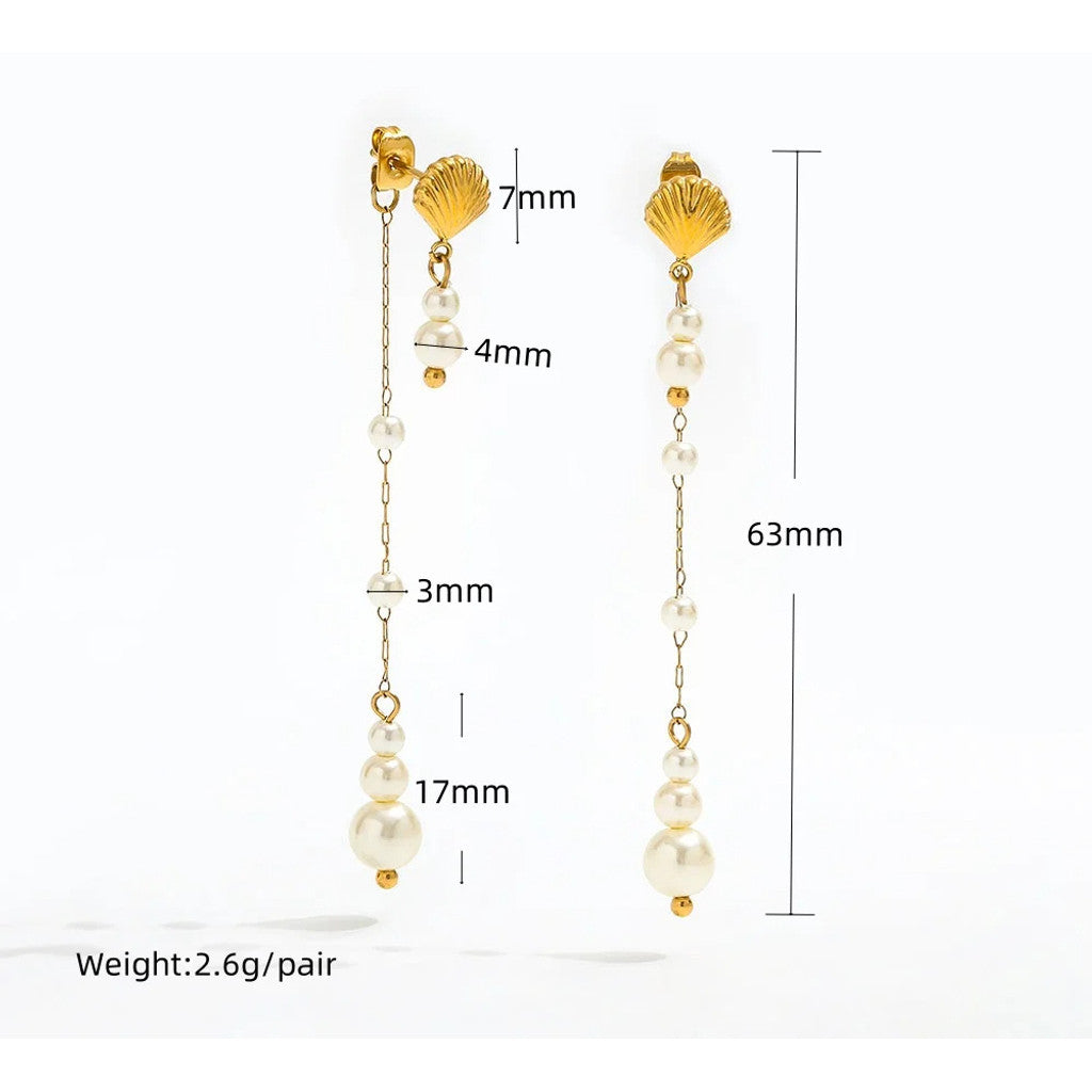 muun studios Elva Perle Øreringe - 18K Guldbelagt Earring