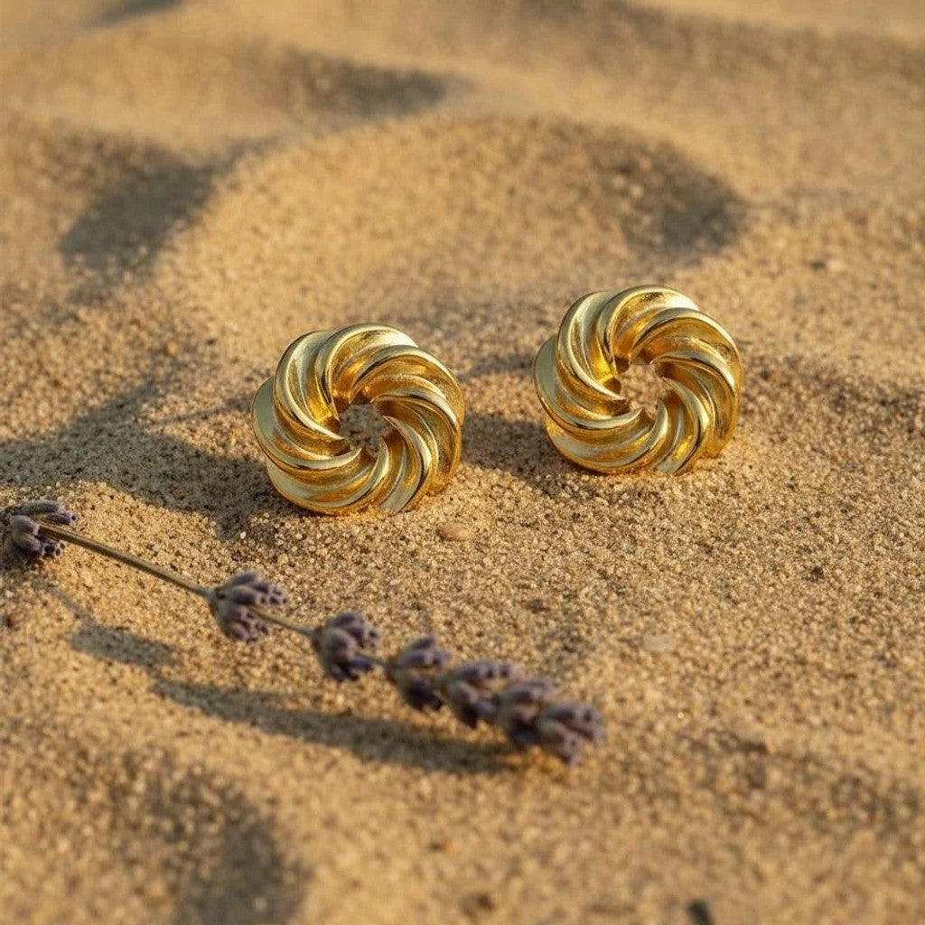 muun studios Emmy Spiral Øreringe - 18K Guldbelagte Earring