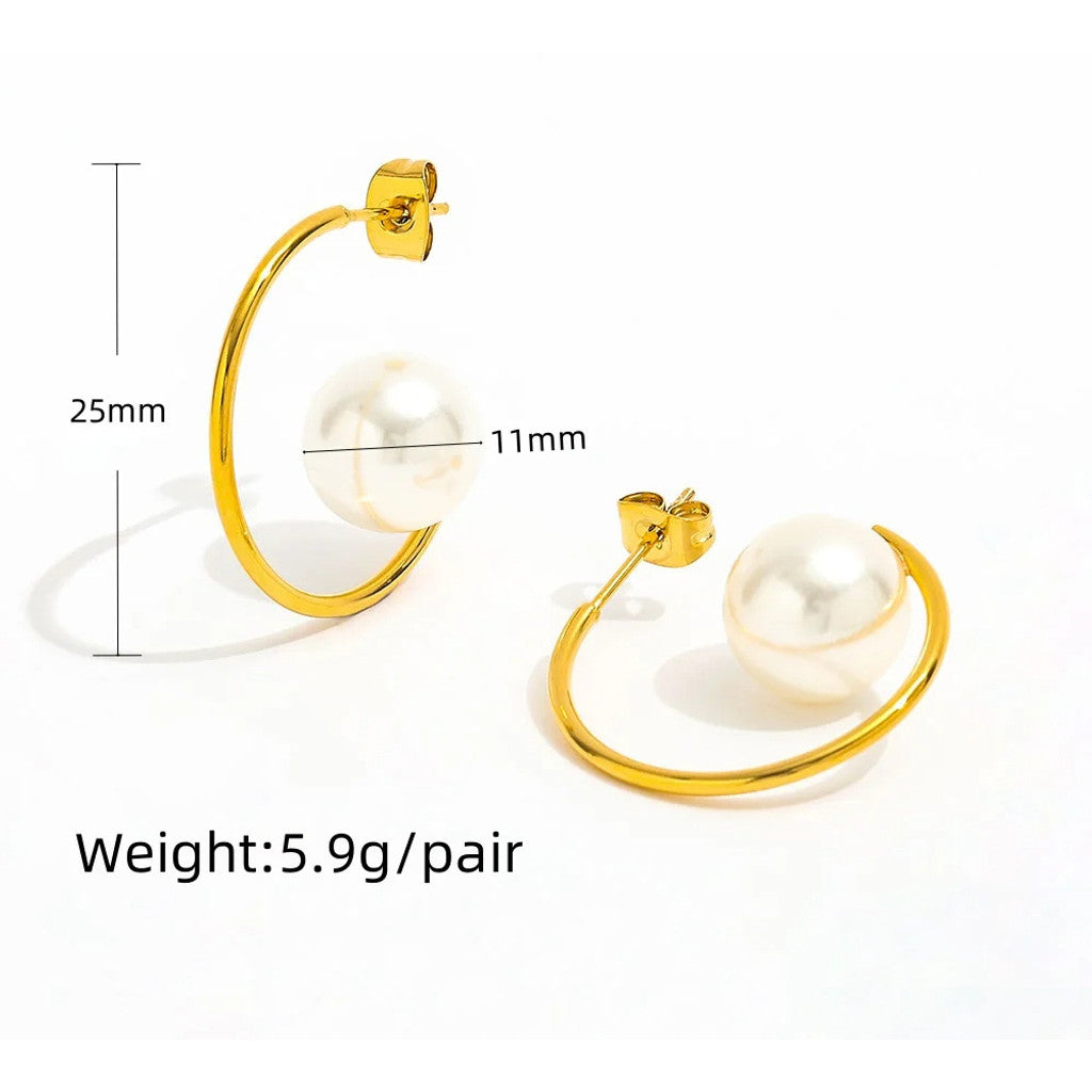 muun studios Fenja Perle Øreringe - 18K Guldbelagt Earring