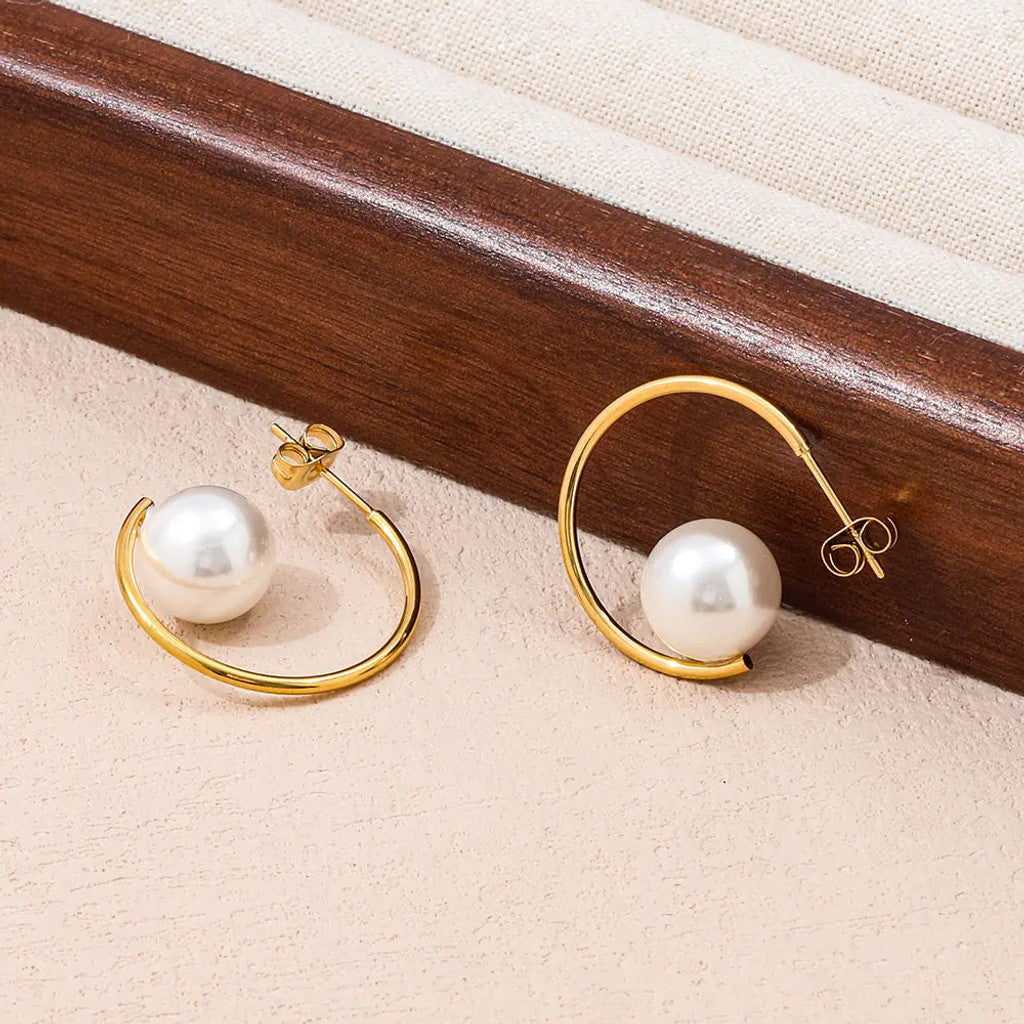muun studios Fenja Perle Øreringe - 18K Guldbelagt Earring