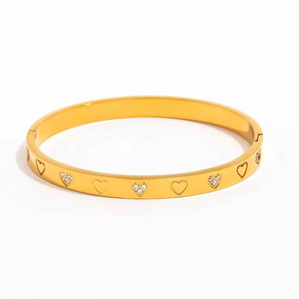 muun studios Jasmin heart zircon 18k gold plated Bracelet
