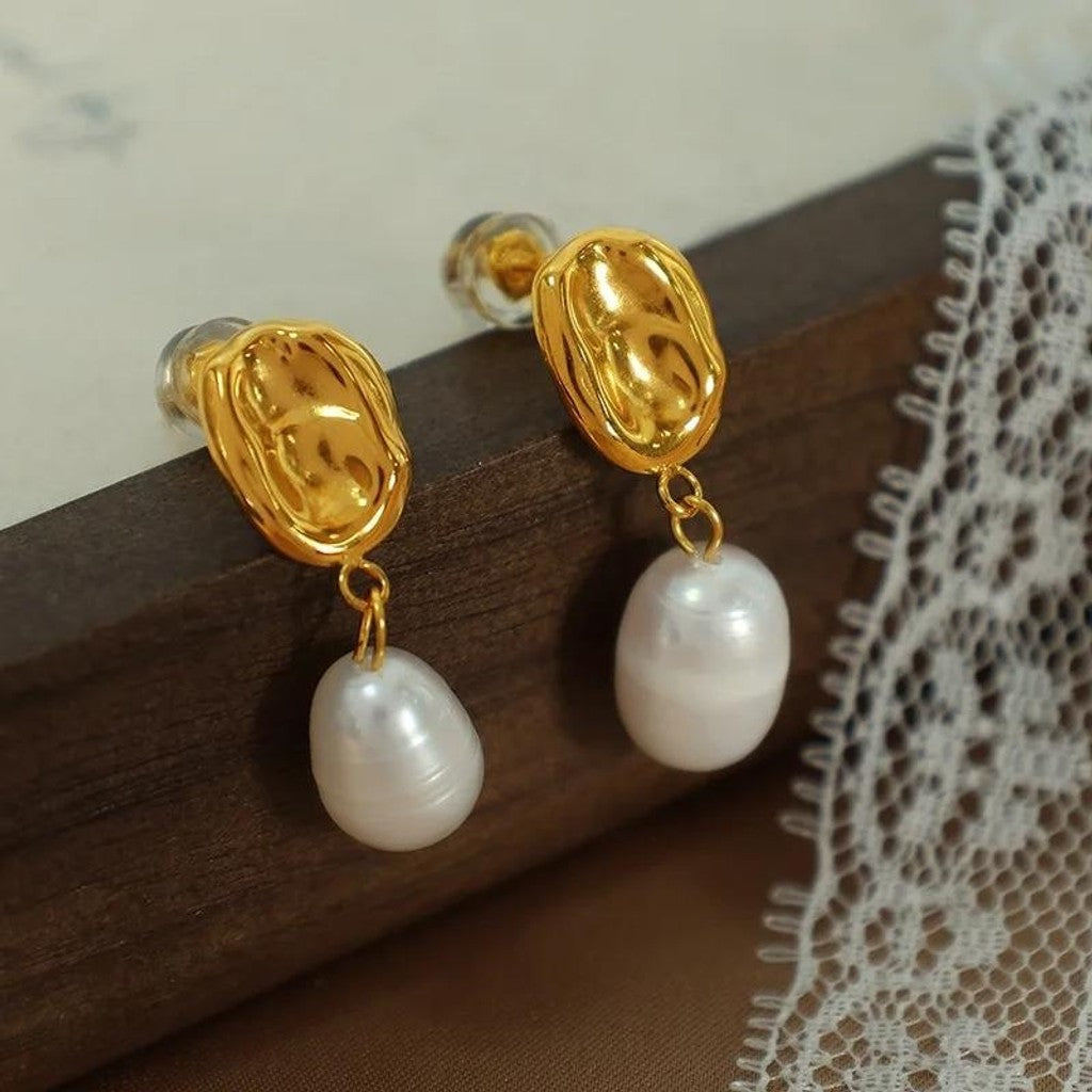 muun studios Luca Perle Øreringe - 18K Guldbelagt Earring 18K Gold Plated