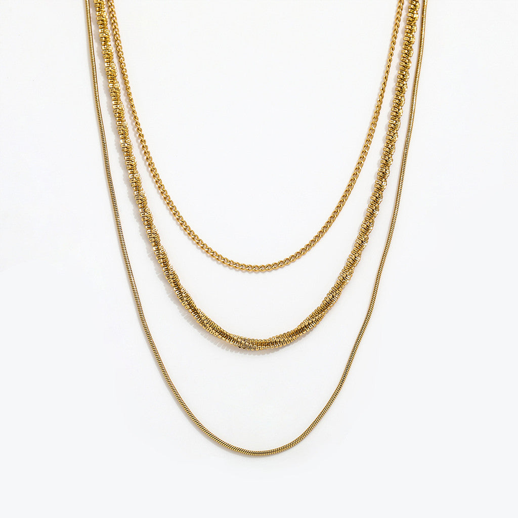 muun studios Lume Triple Chain Necklace - 18K Guldbelagt Necklace