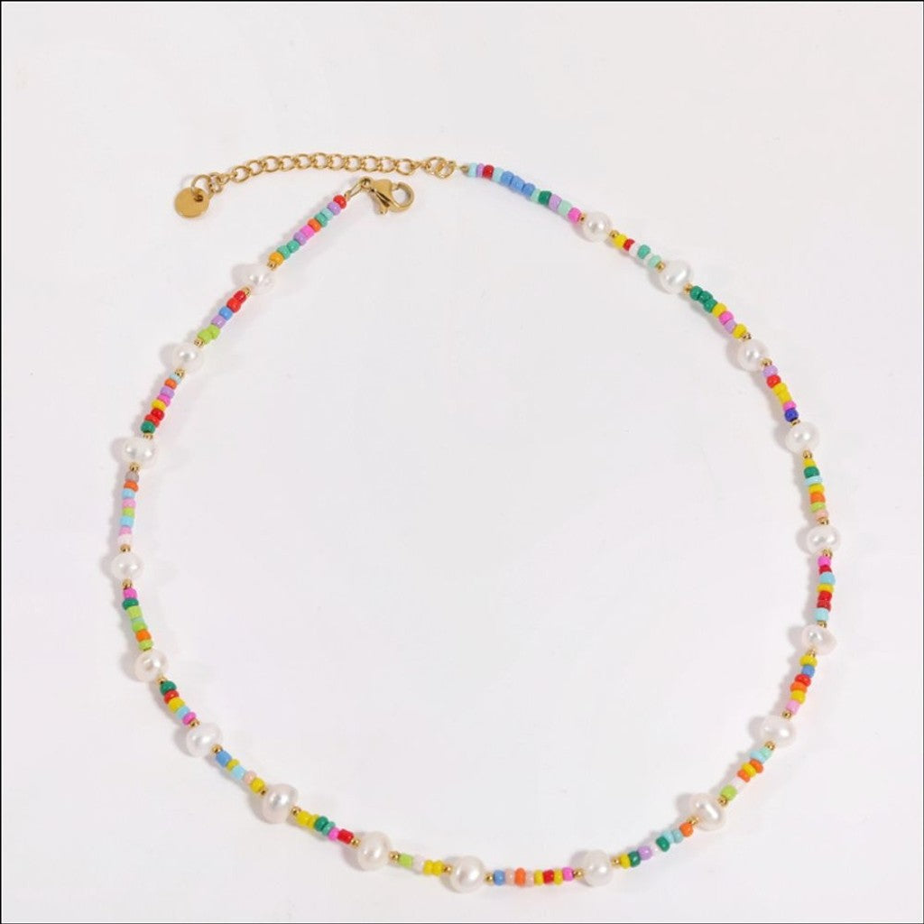 muun studios Melia Farverig Choker Halskæde - 18K Forgyldt Necklace 18K Gold Plated