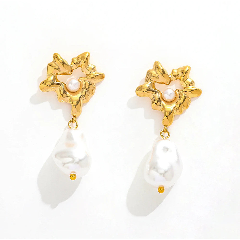 muun studios Rillo Perle Øreringe - 18K Guldbelagt Earring 18K Gold Plated
