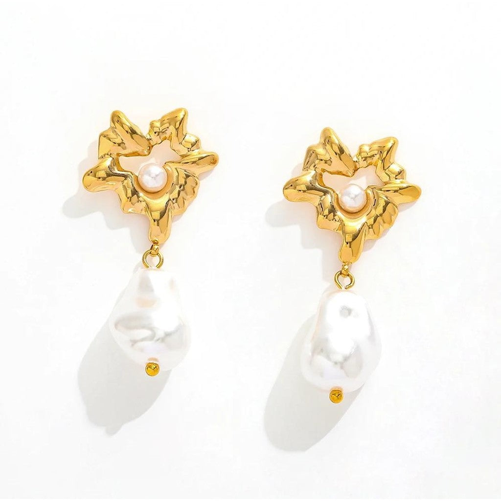 muun studios Rillo Perle Øreringe - 18K Guldbelagt Earring 18K Gold Plated