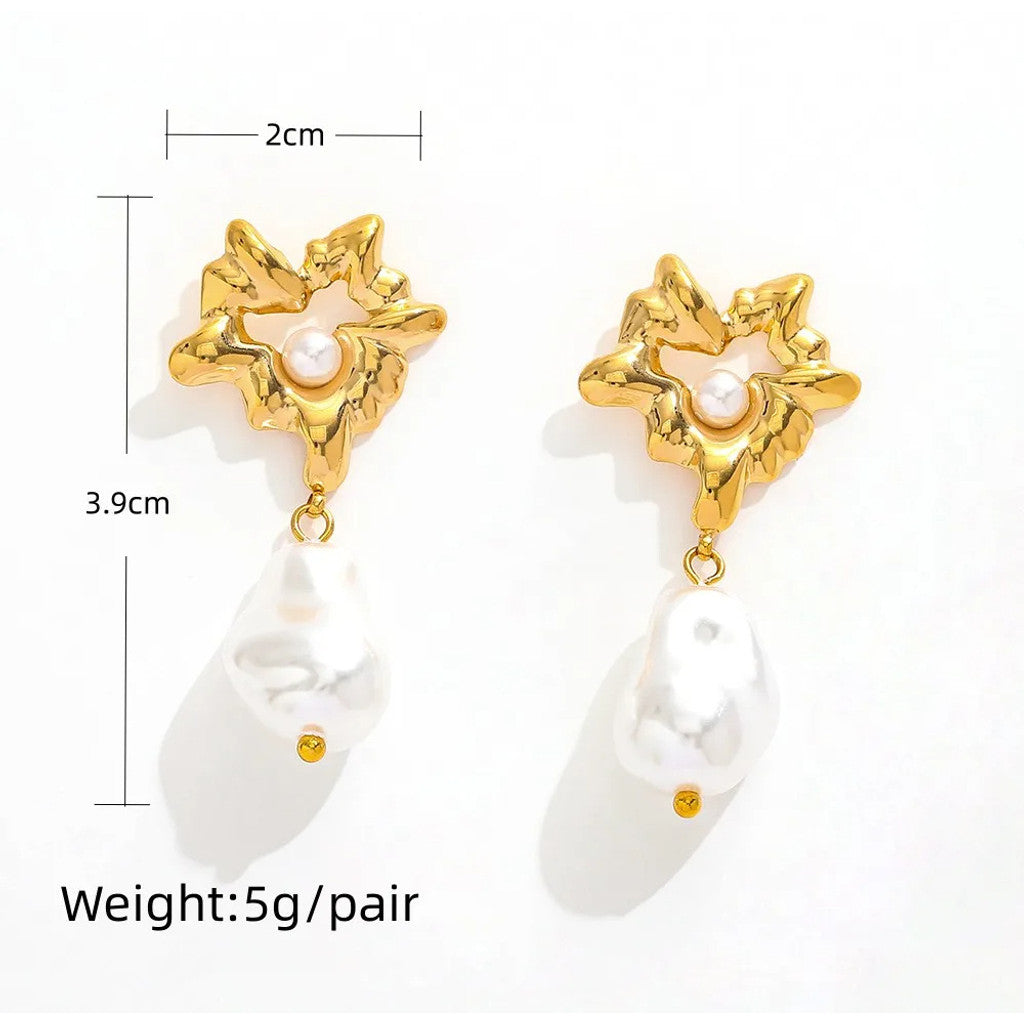 muun studios Rillo Perle Øreringe - 18K Guldbelagt Earring