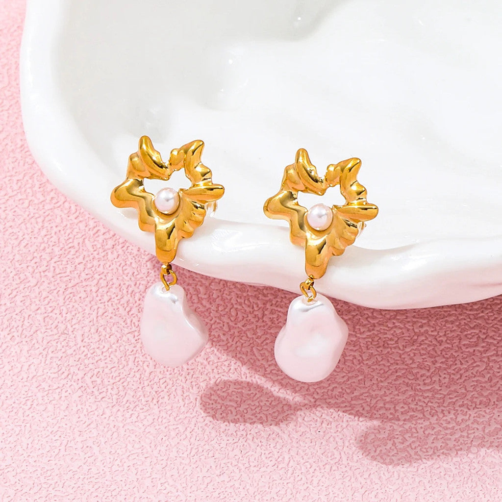 muun studios Rillo Perle Øreringe - 18K Guldbelagt Earring