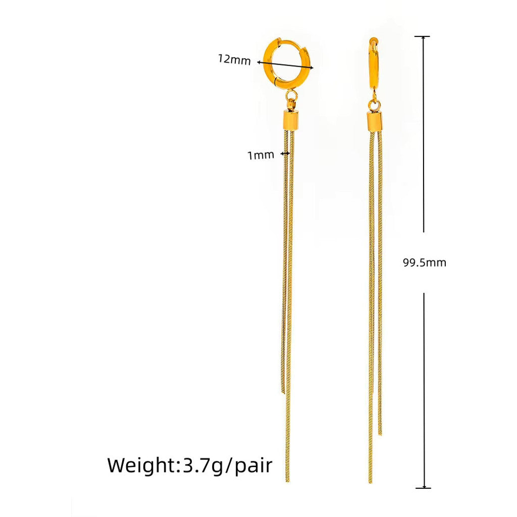 muun studios Snake Chain Drop 18k Earring