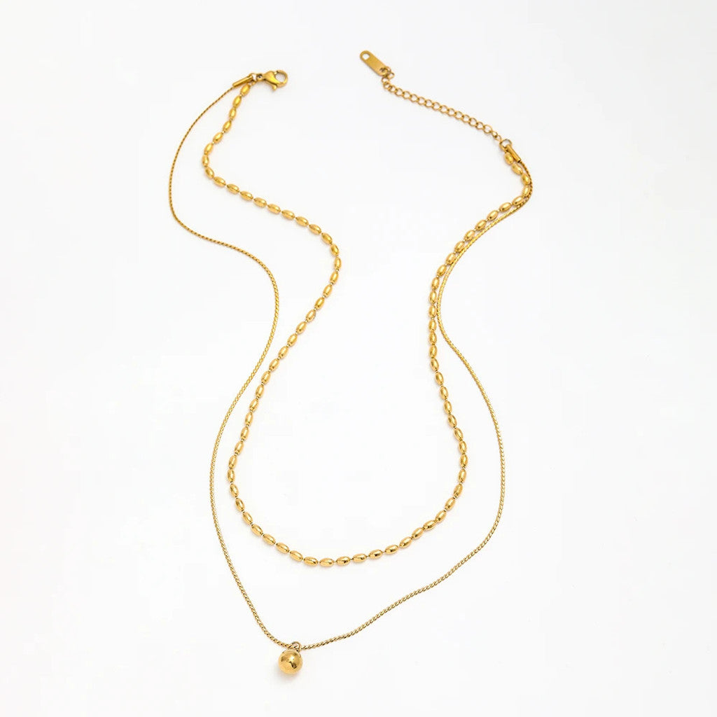 muun studios Solin 2-lags Halskæde - 18K Guldbelagt Necklace 18K Gold Plated