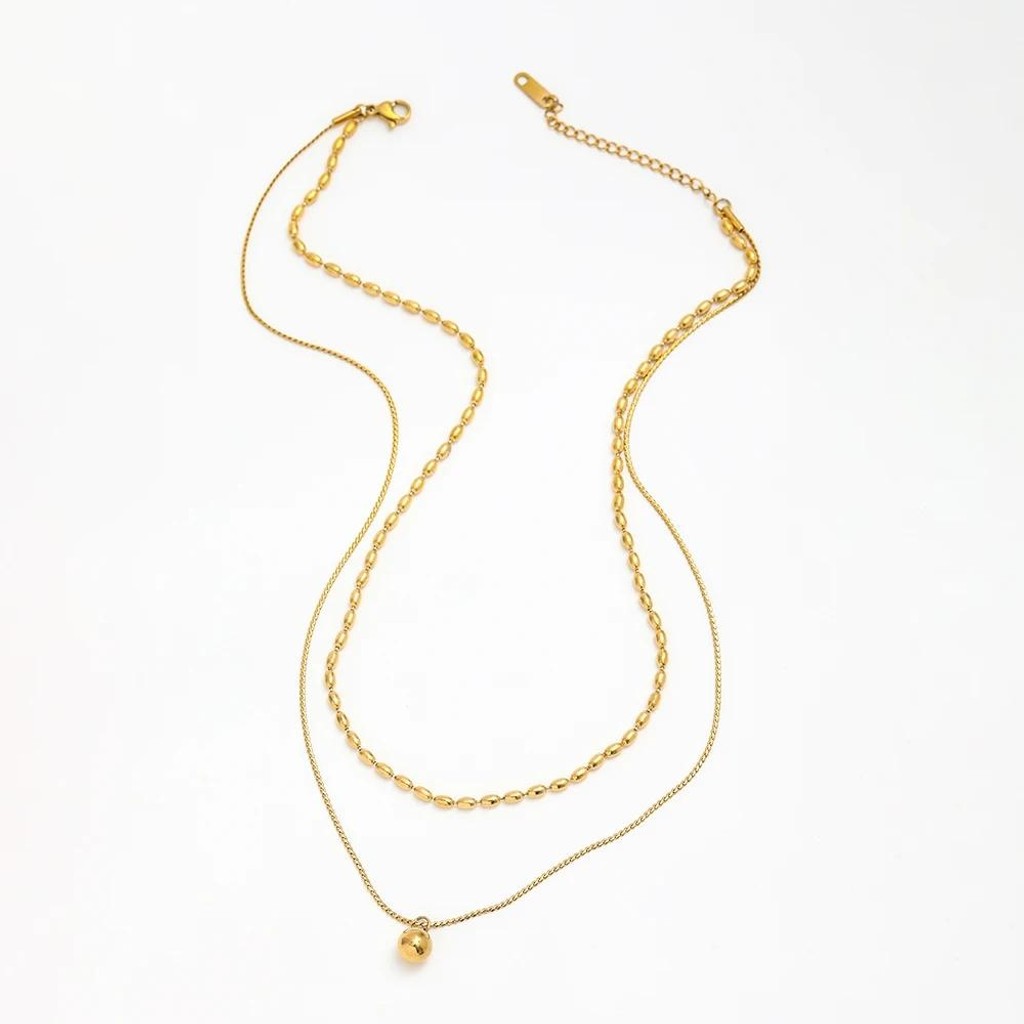 muun studios Solin 2-lags Halskæde - 18K Guldbelagt Necklace 18K Gold Plated