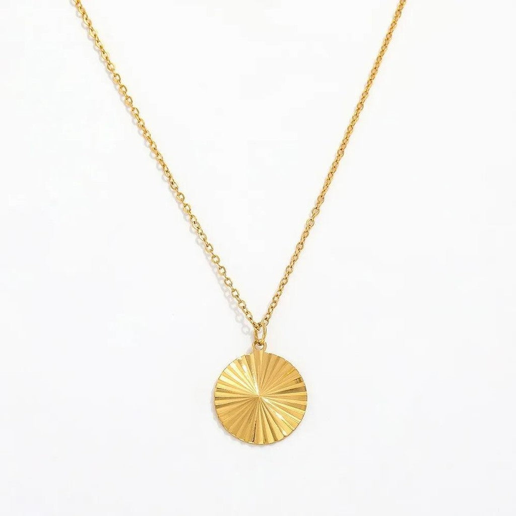 muun studios Sun Burst Rund Halskæde - 18K Guldbelagt Necklace 18K Gold Plated