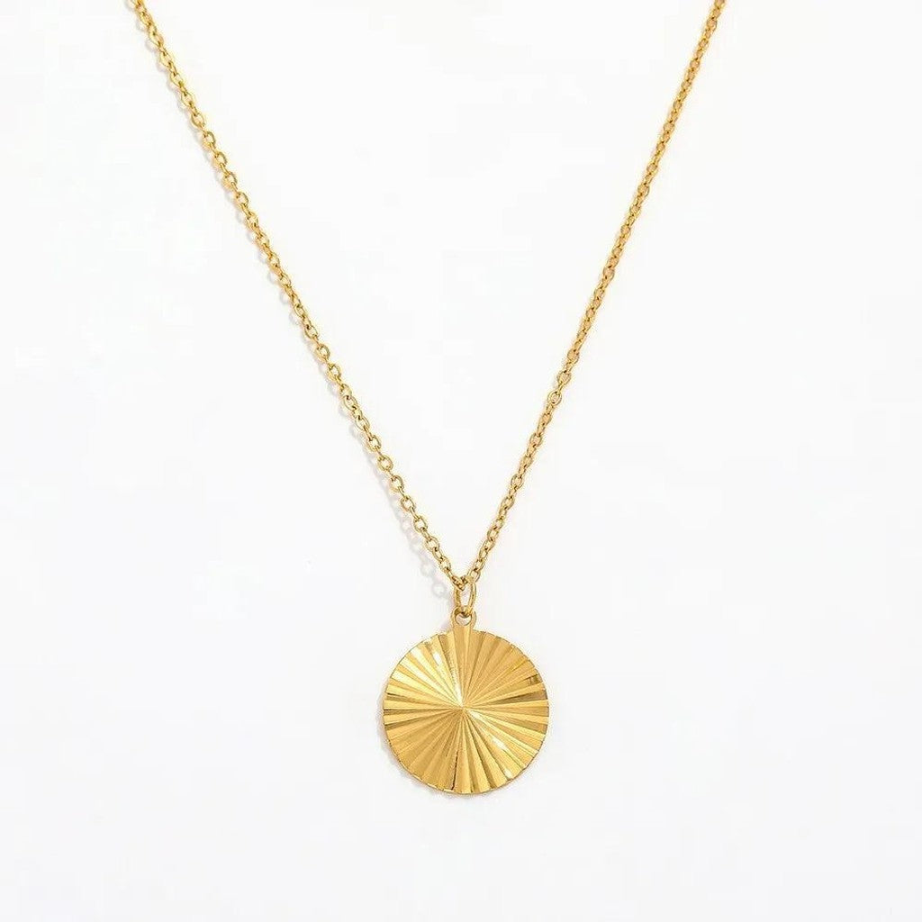 muun studios Sun Burst Rund Halskæde - 18K Guldbelagt Necklace 18K Gold Plated