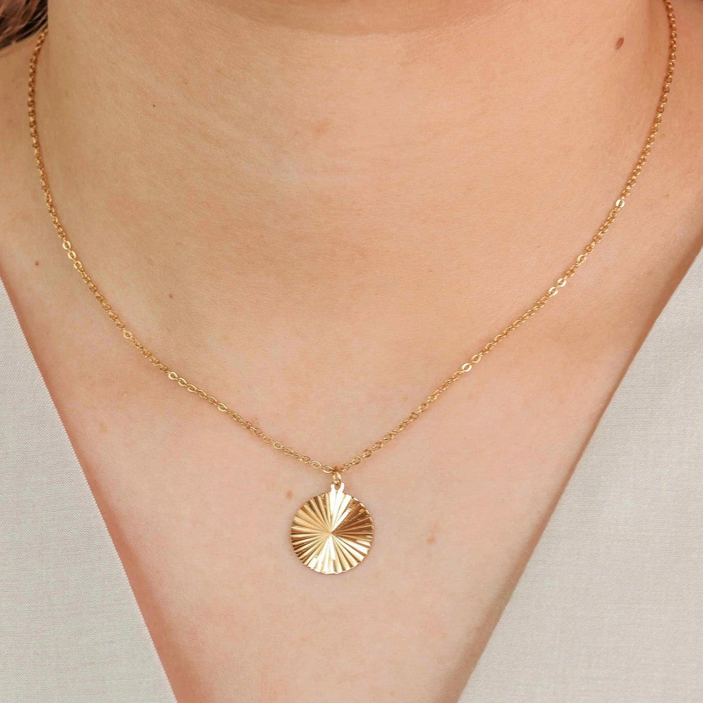 muun studios Sun Burst Rund Halskæde - Rustfrit Stål Necklace Stainless Steel