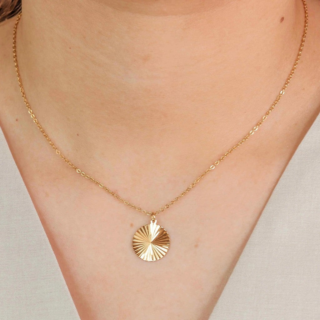 muun studios Sun Burst Rund Halskæde - Rustfrit Stål Necklace Stainless Steel