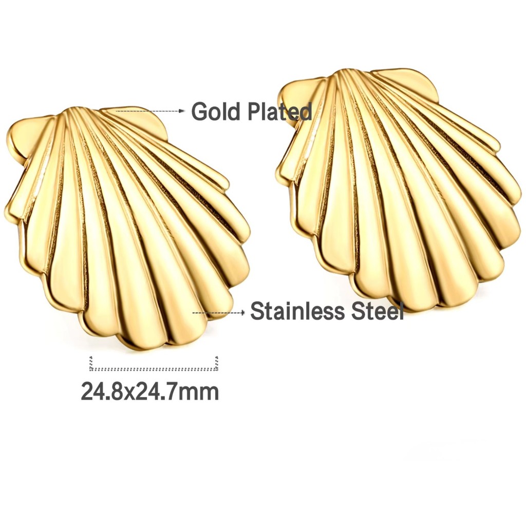 muun studios Sys seashell Earrings - 18K Gold Plated Earring