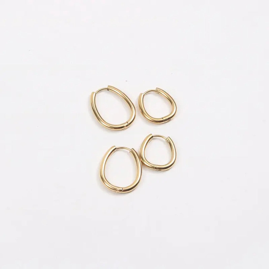 muun studios Vilma Ovale Øreringe - Lille - 18K Guldbelagt Earring 18K Gold Plated