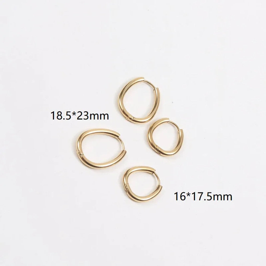 muun studios Vilma Ovale Øreringe - Storr - 18K Guldbelagt Earring