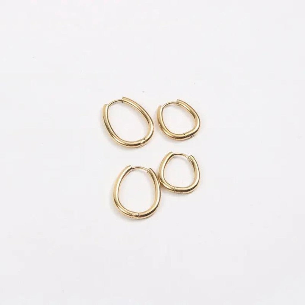 muun studios Vilma Ovale Øreringe - Storr - 18K Guldbelagt Earring 18K Gold Plated