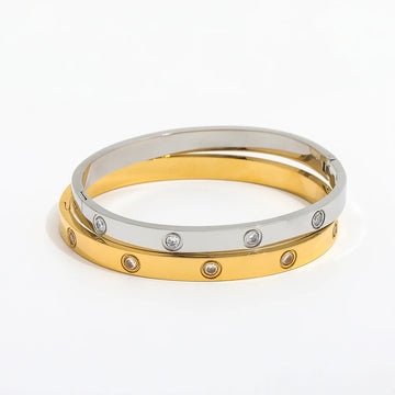 Zirkon Bangle 18K Guldbelagt