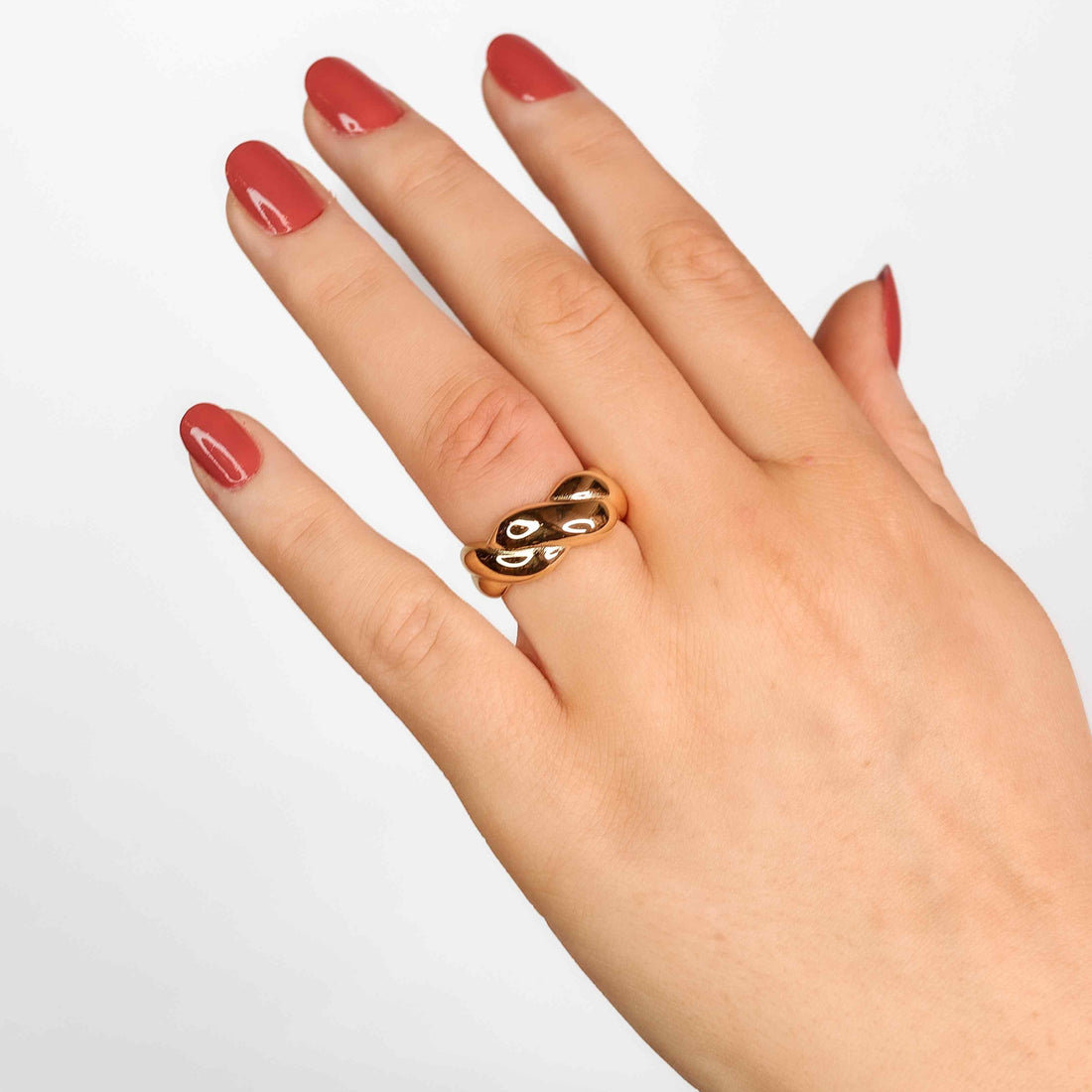 Braid Ring 18K Guldbelagt - muun studios