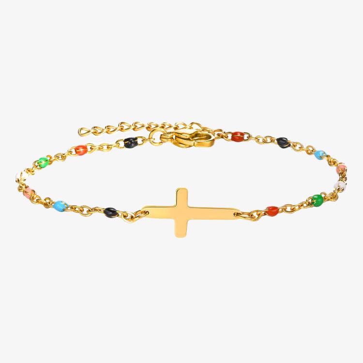 Cross Bohemian Armbånd 18K Guldbelagt - muun studios - Prisvenlige Smykker - Hurtig forsendelse