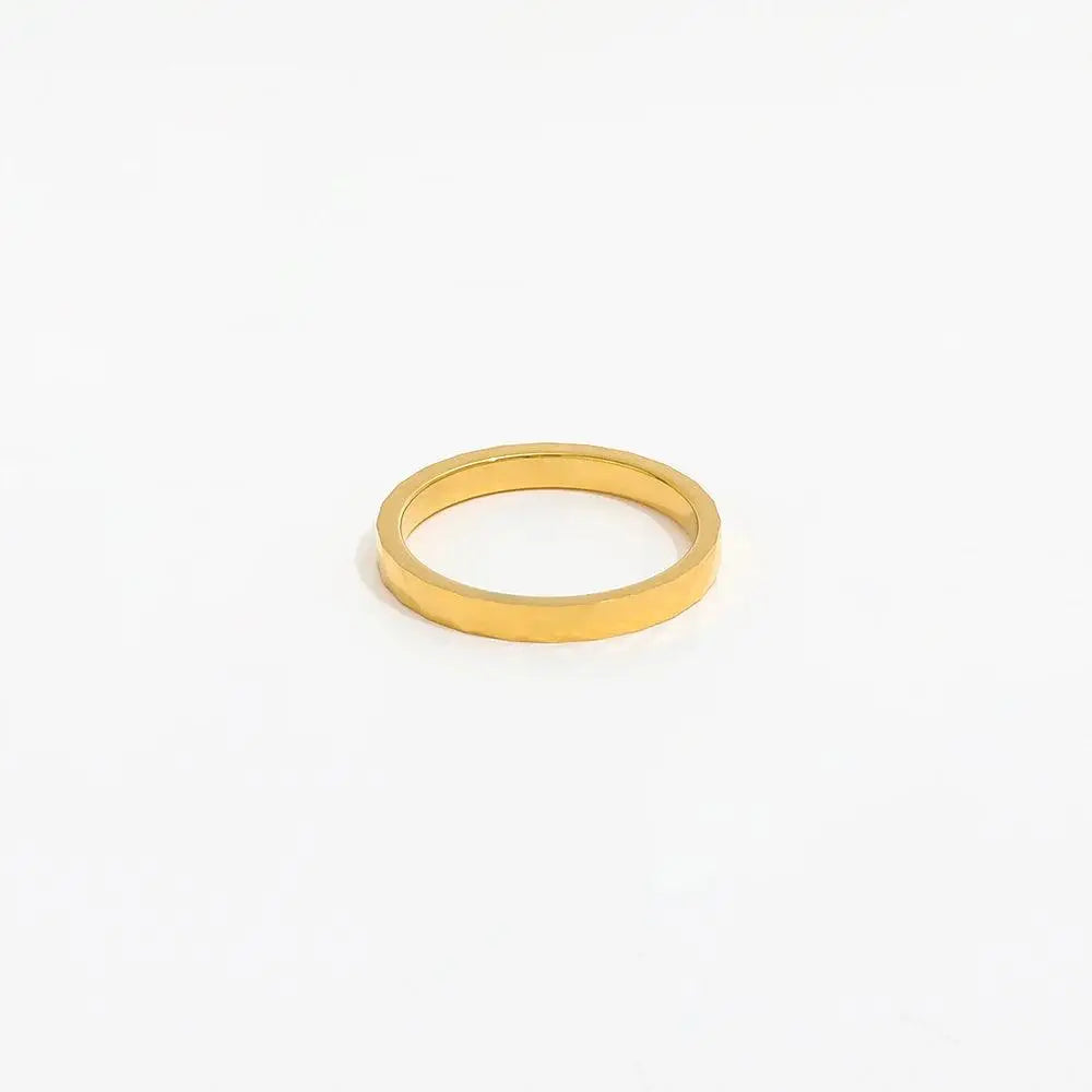 Geometrisk Stor Band Ring 18K Guldbelagt - muun studios