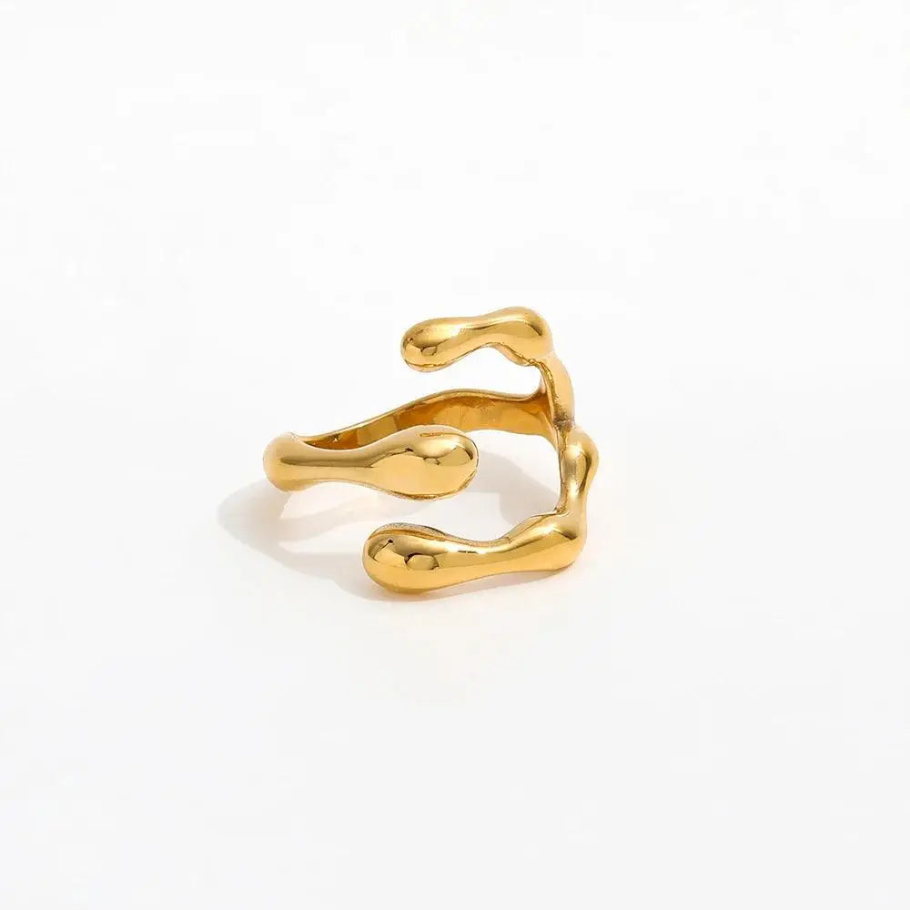 Irregulær Chunky Ring 18K Guldbelagt - muun studios