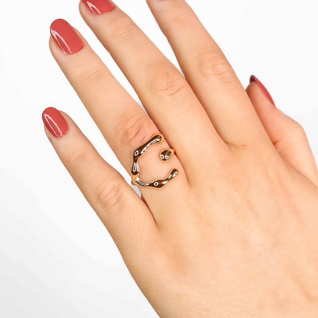 Irregulær Chunky Ring 18K Guldbelagt - muun studios