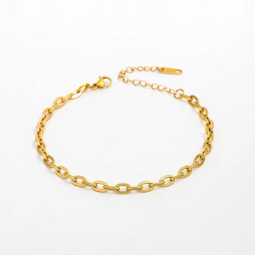 Oval Link Armbånd 18K Guldbelagt - muun studios