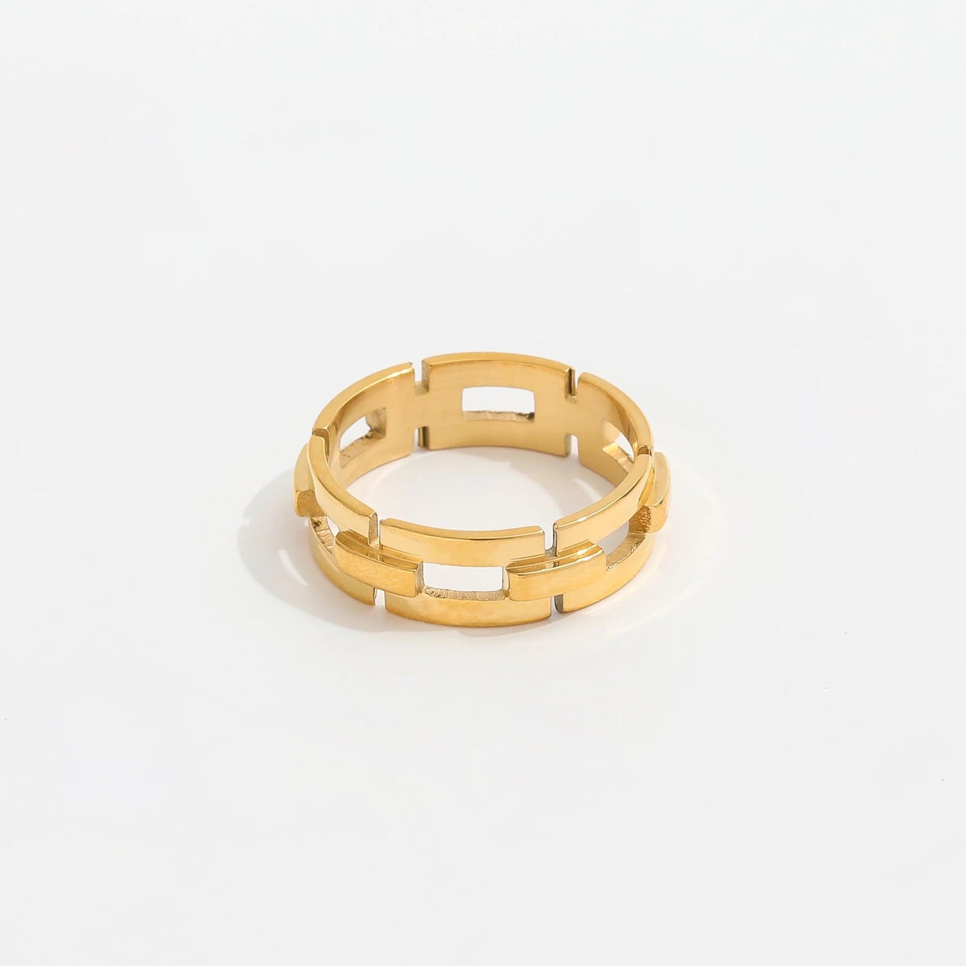 Panser Chain Ring 18K Guldbelagt - muun studios