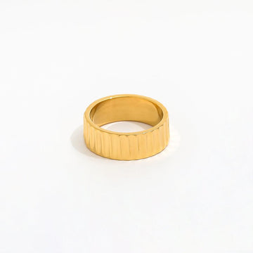 Stripe Band Ring 18K Guldbelagt - muun studios - Prisvenlige Smykker - Hurtig forsendelse